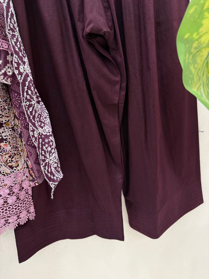 Cotton embroided farshi suits