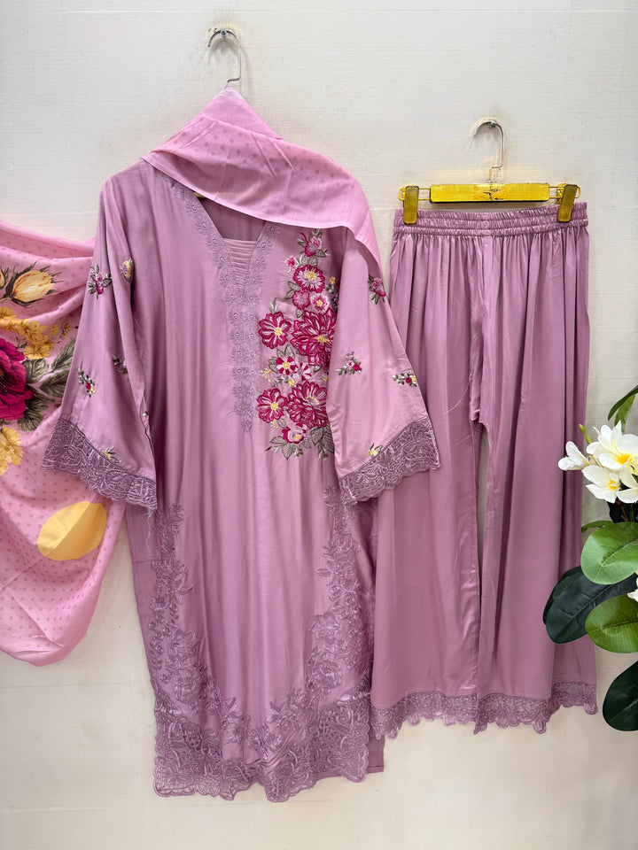 Embroidered Plazzos suits