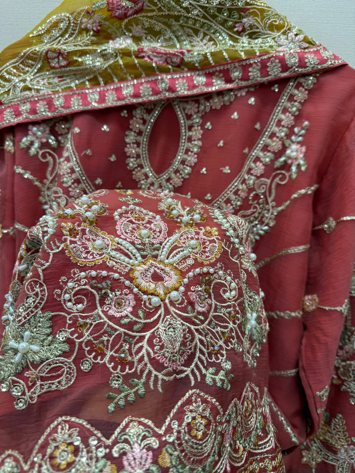 Pakistani shiffon Garara suits for women  7018