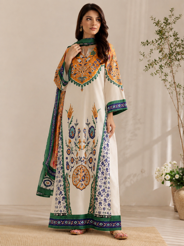 Printed pakistani long kaftans