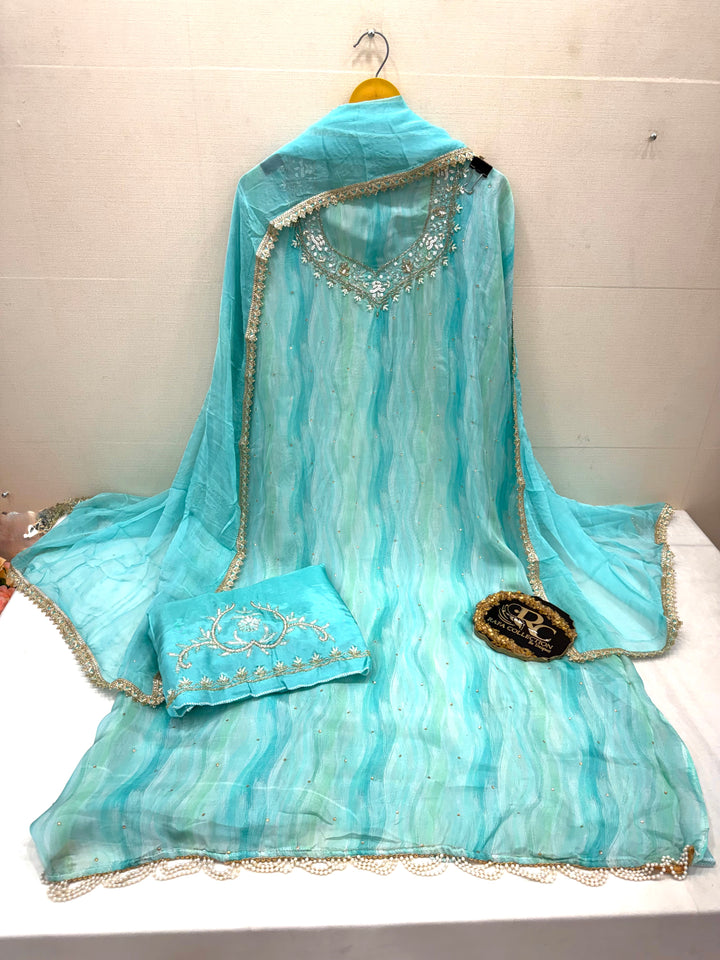 Organza unstitched suits