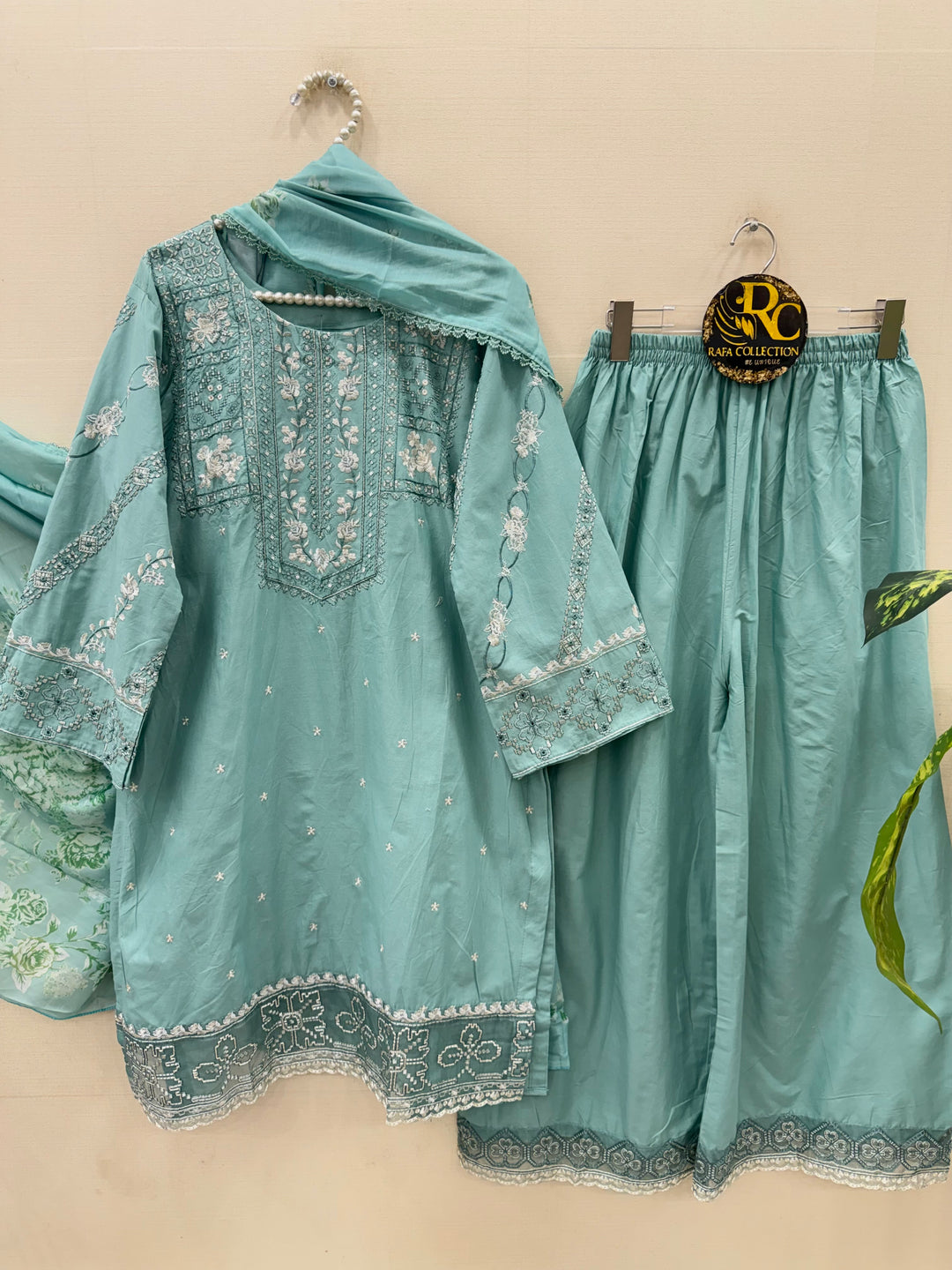 Cotton embroidered suits