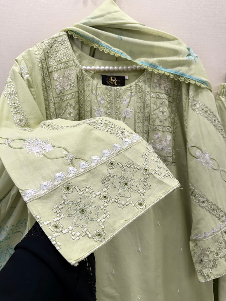 Cotton embroidered suits