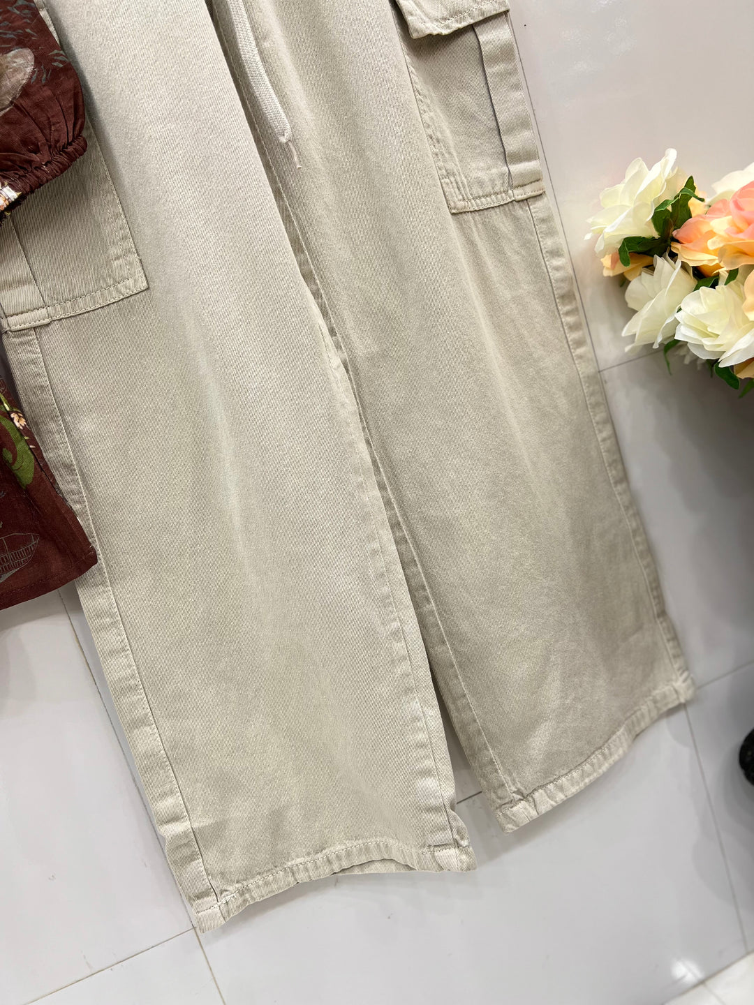 Korean denim cargo Sets