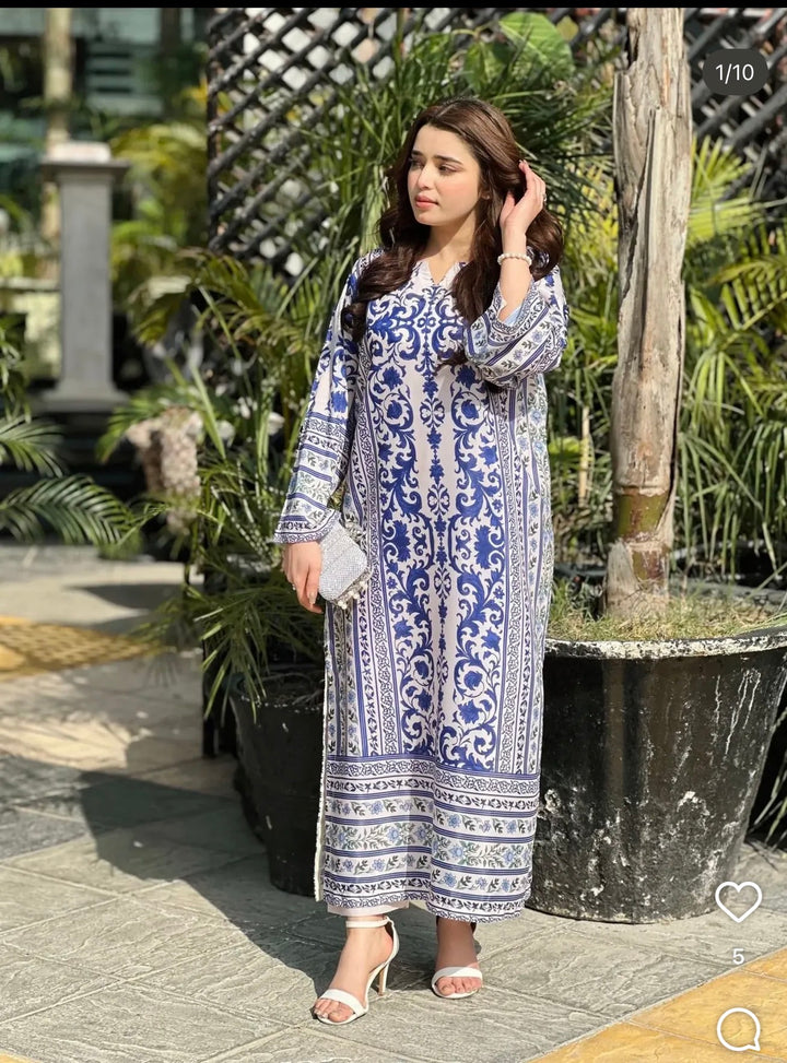 Printed pakistani long kaftans