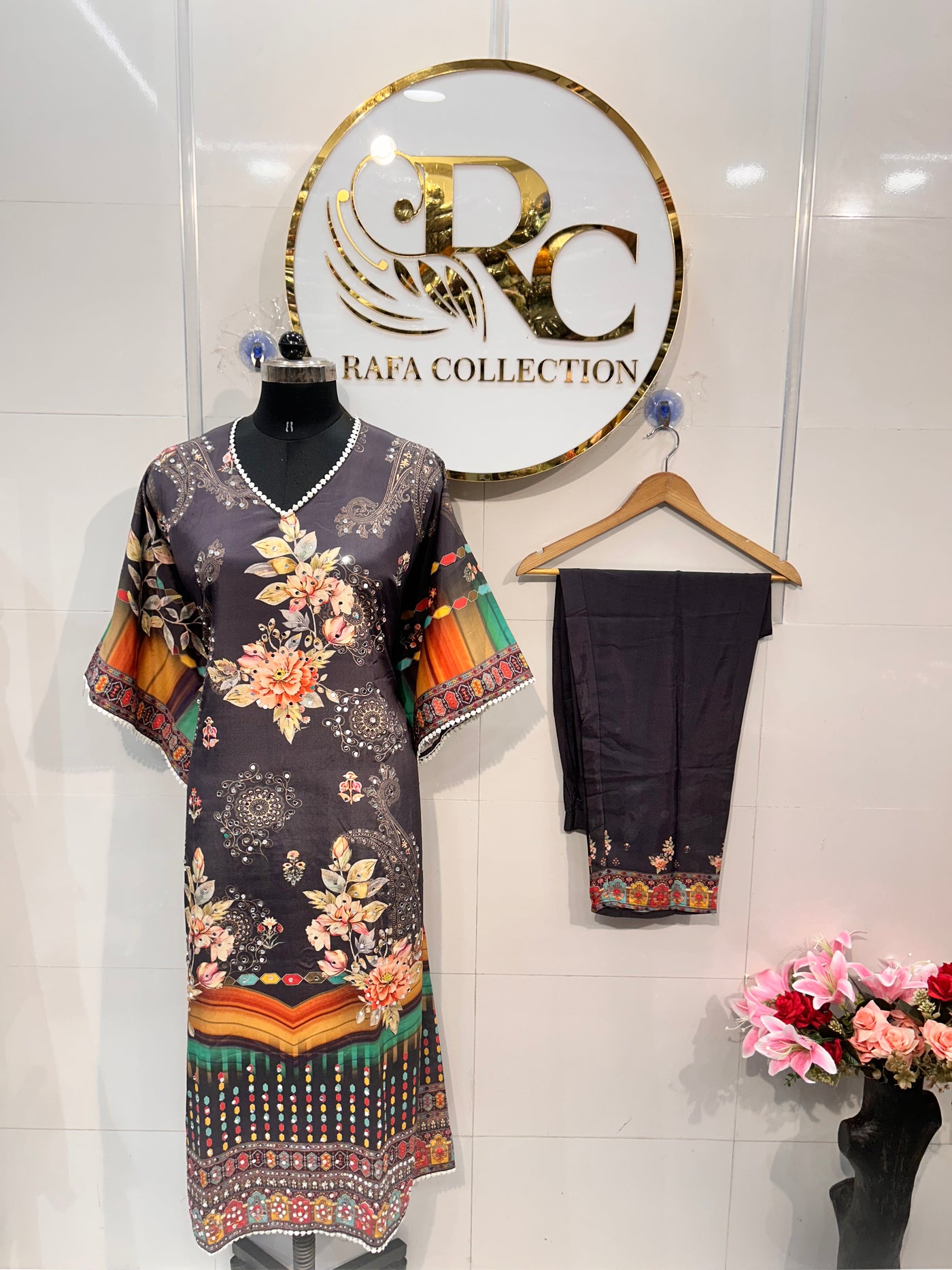 Mirror Work Kaftan Set