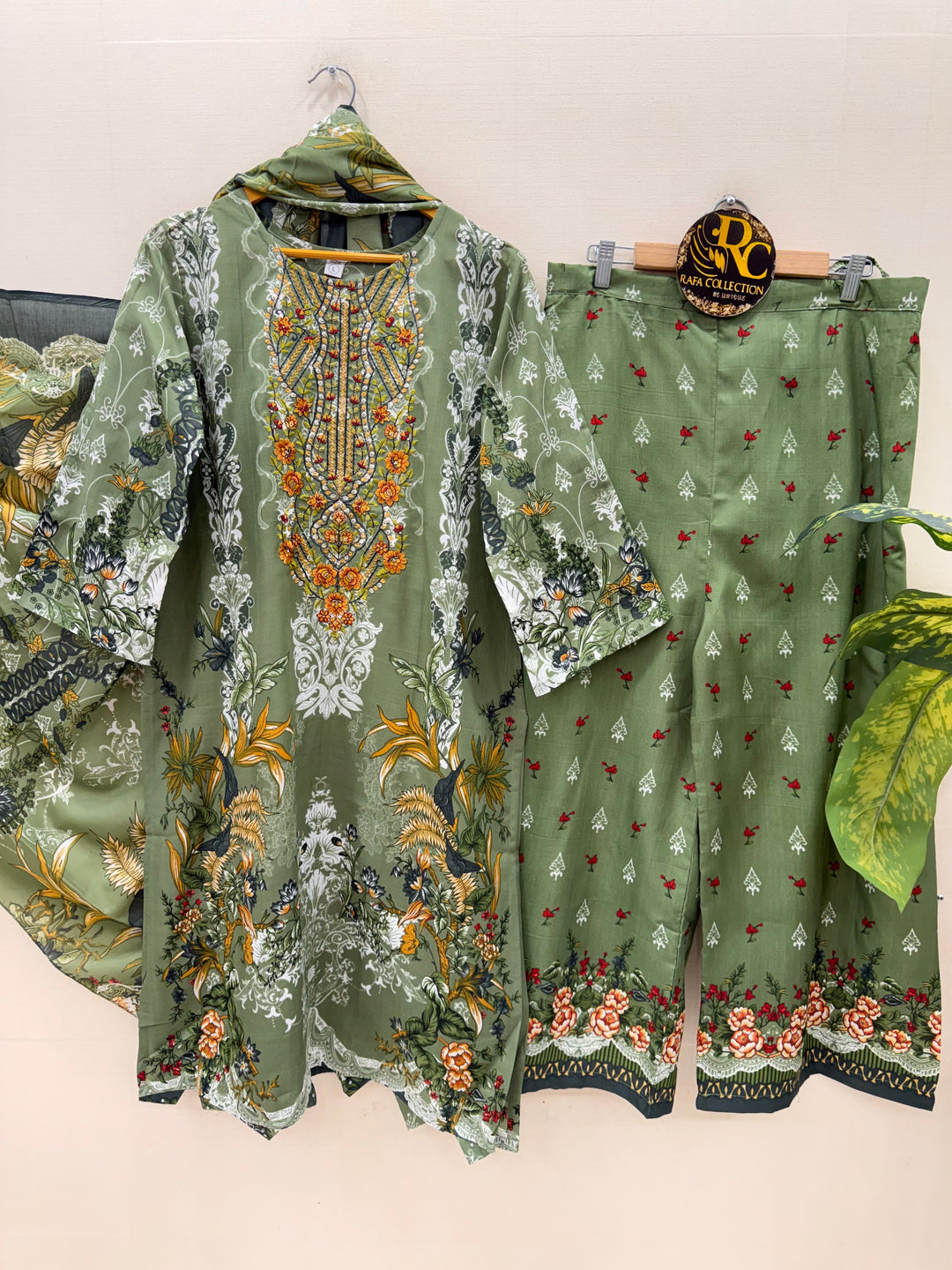Semi cotton embroidered suits