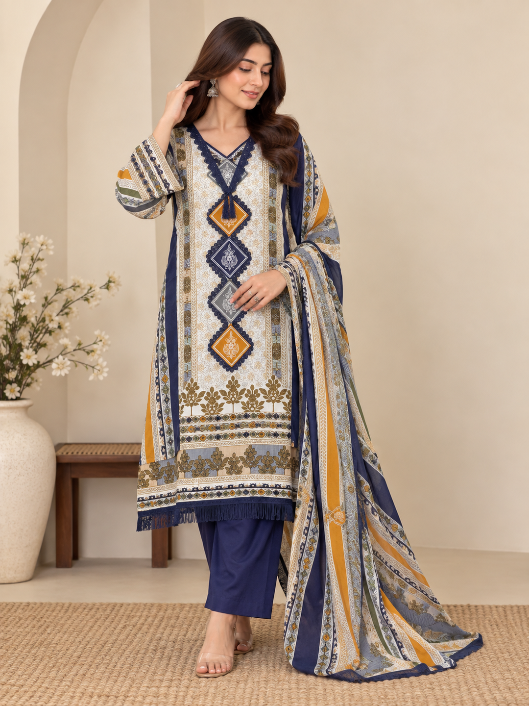 Cotton unstitched Suits
