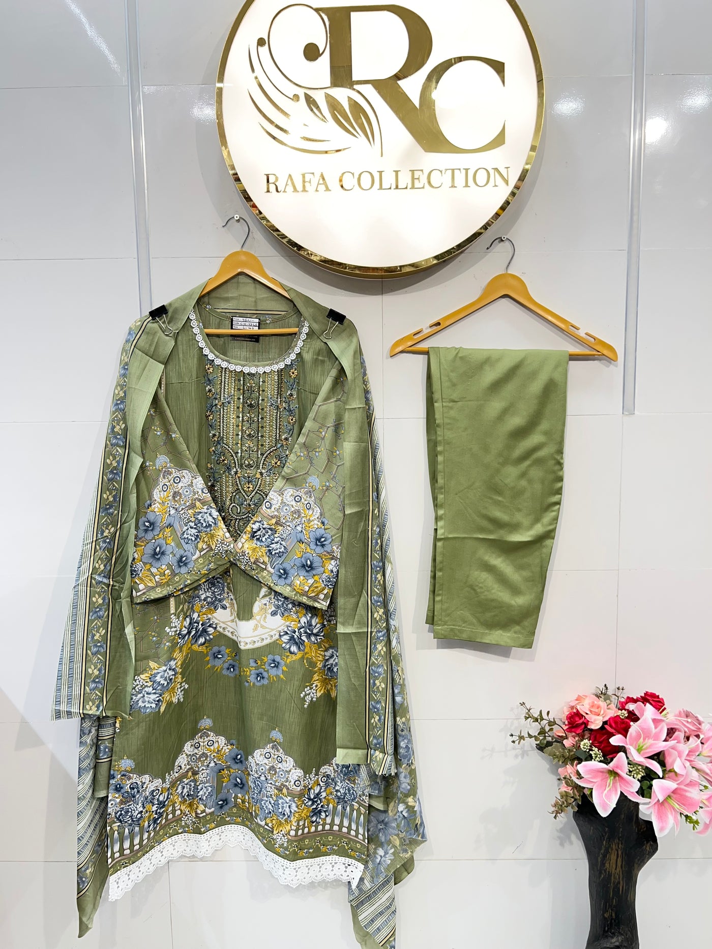 Semi cotton kurti pant sets 2325