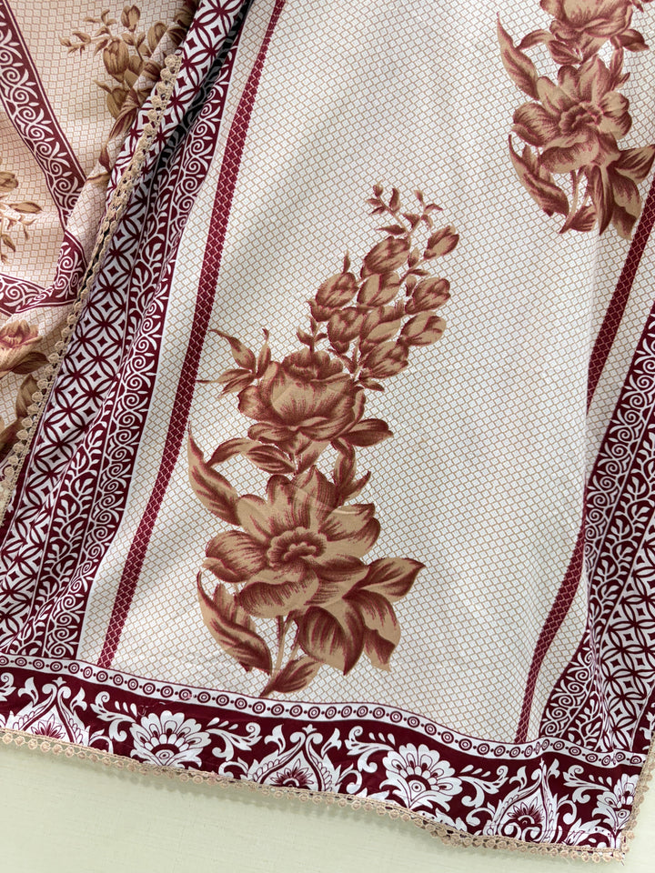Semi cotton printed suits 8800