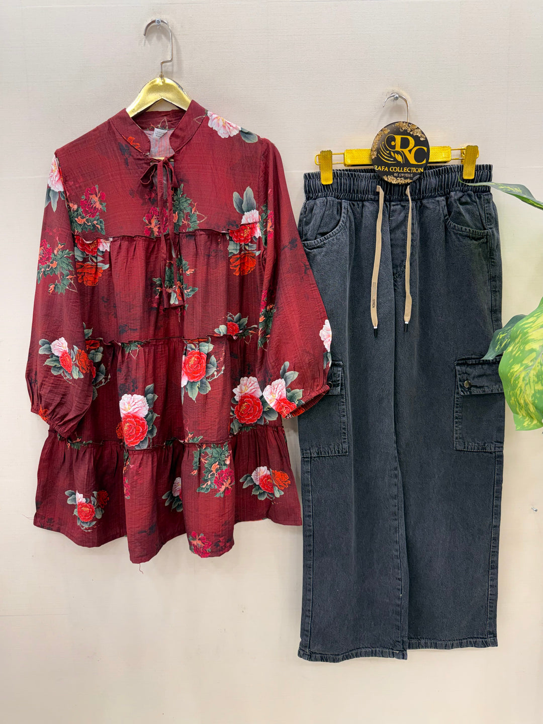 Korean denim cargo Sets