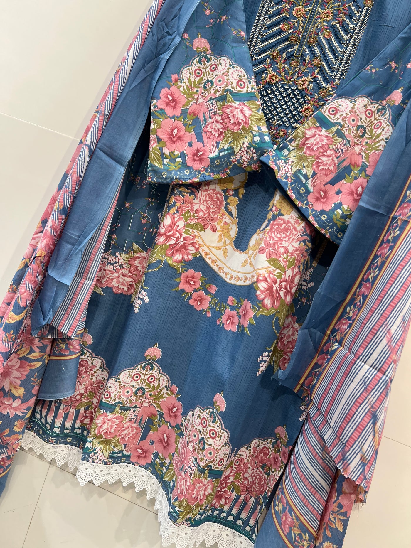 Semi cotton kurti pant sets 2325