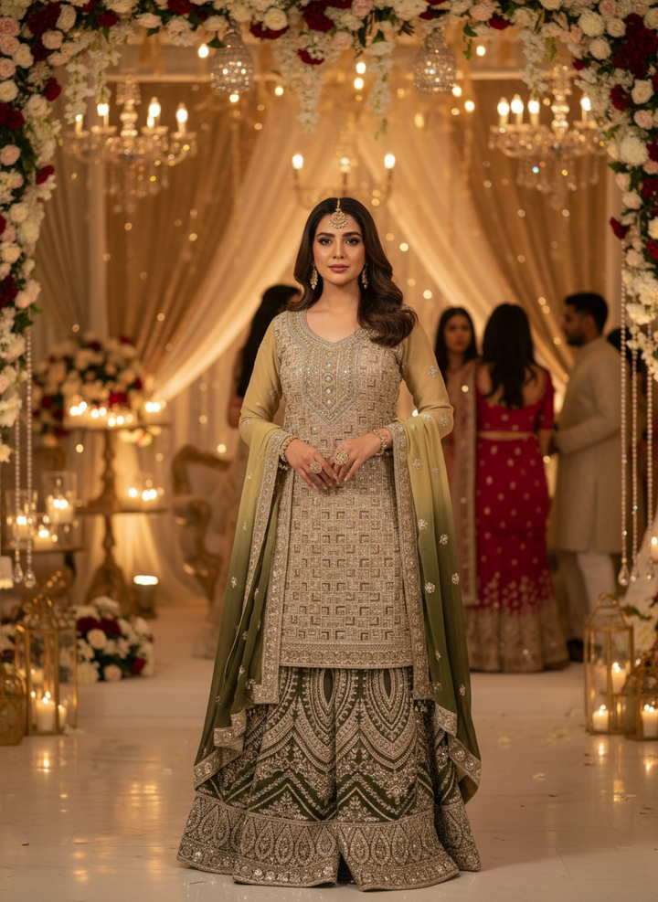 Lakhnawi wedding wear suits 59010