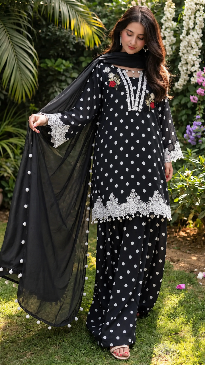 Polka dot farshi salwar suits