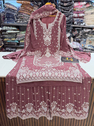 Party wear plazzo suits 17396