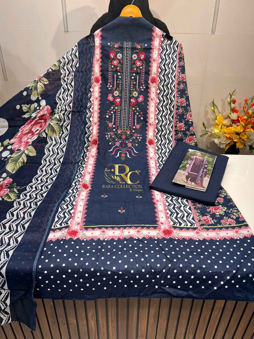 Cotton Embroidered Suit 3015