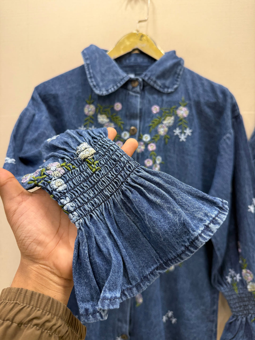 Denim embroidered co-ord sets