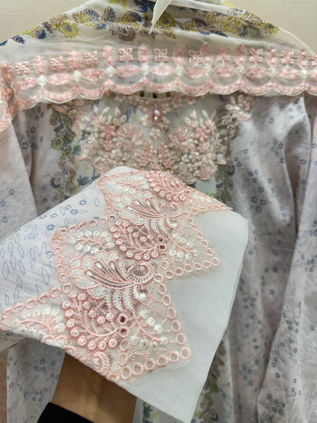 Cotton embroided suits