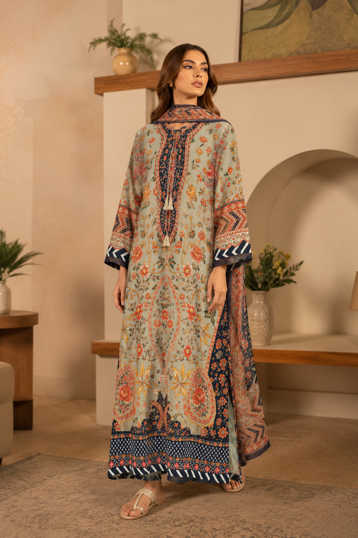Pakistani printed long kaftans