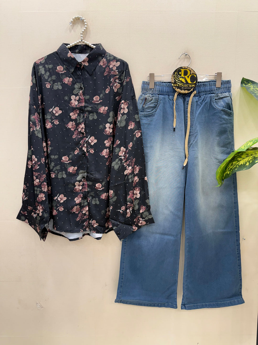 Korean denim cargo Sets