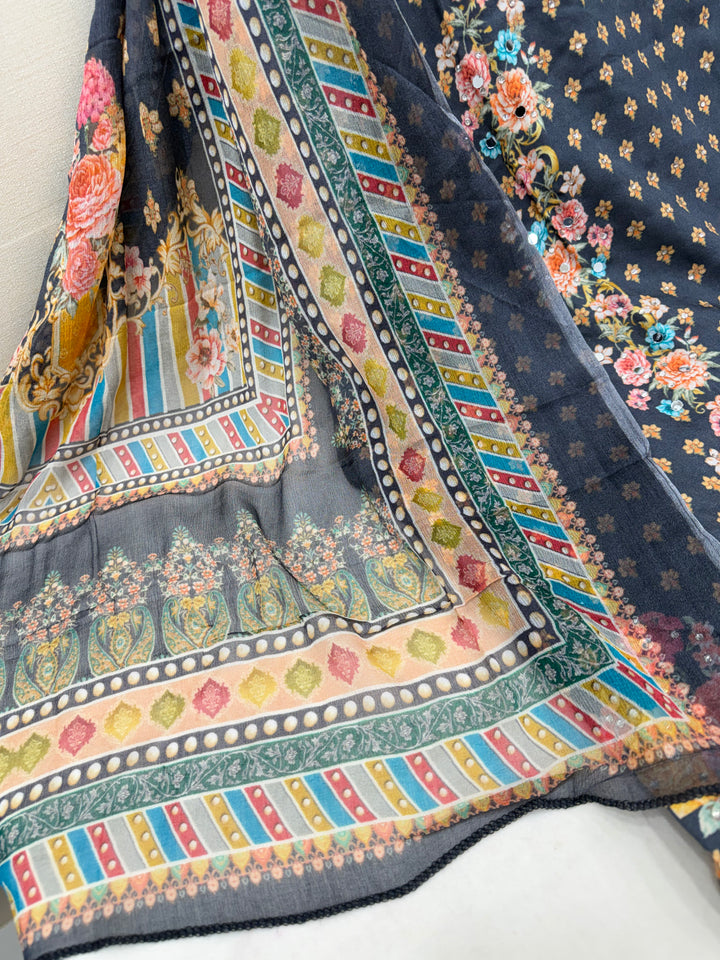 Pure Muslin Unstitched Suits 2375