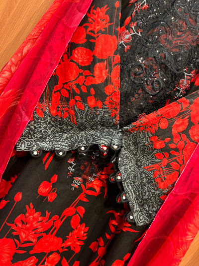 Pakistani patch work suit 2659