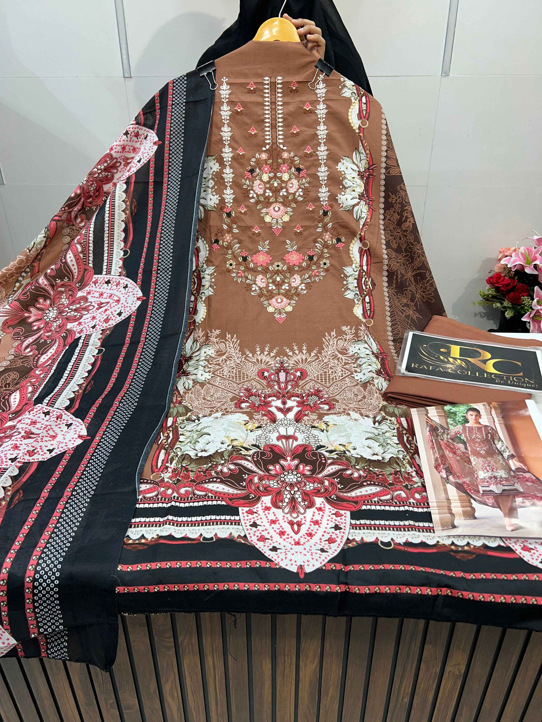 Semi Cotton embroided suit 1794