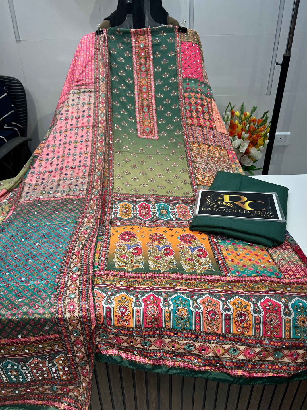 Multi colour mirror Suit 1245