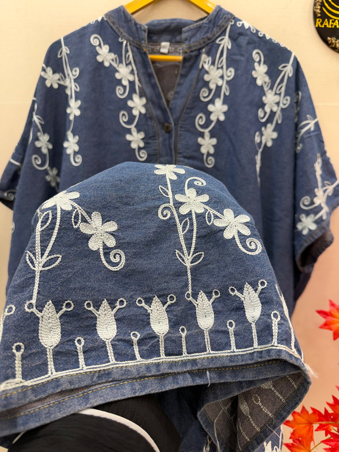 Denim long kaftan