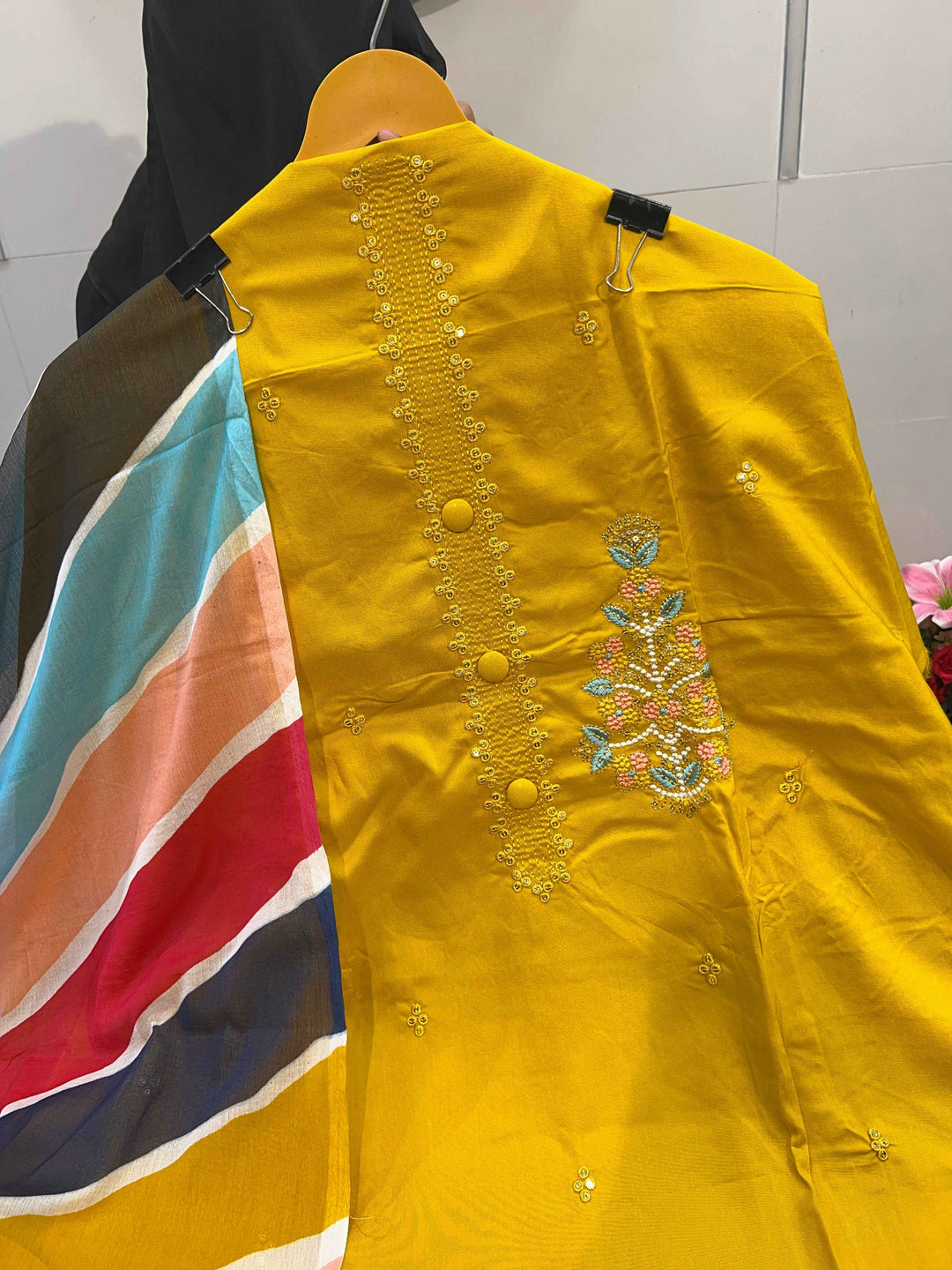 Rayon Embroidered Unstich suit 1442