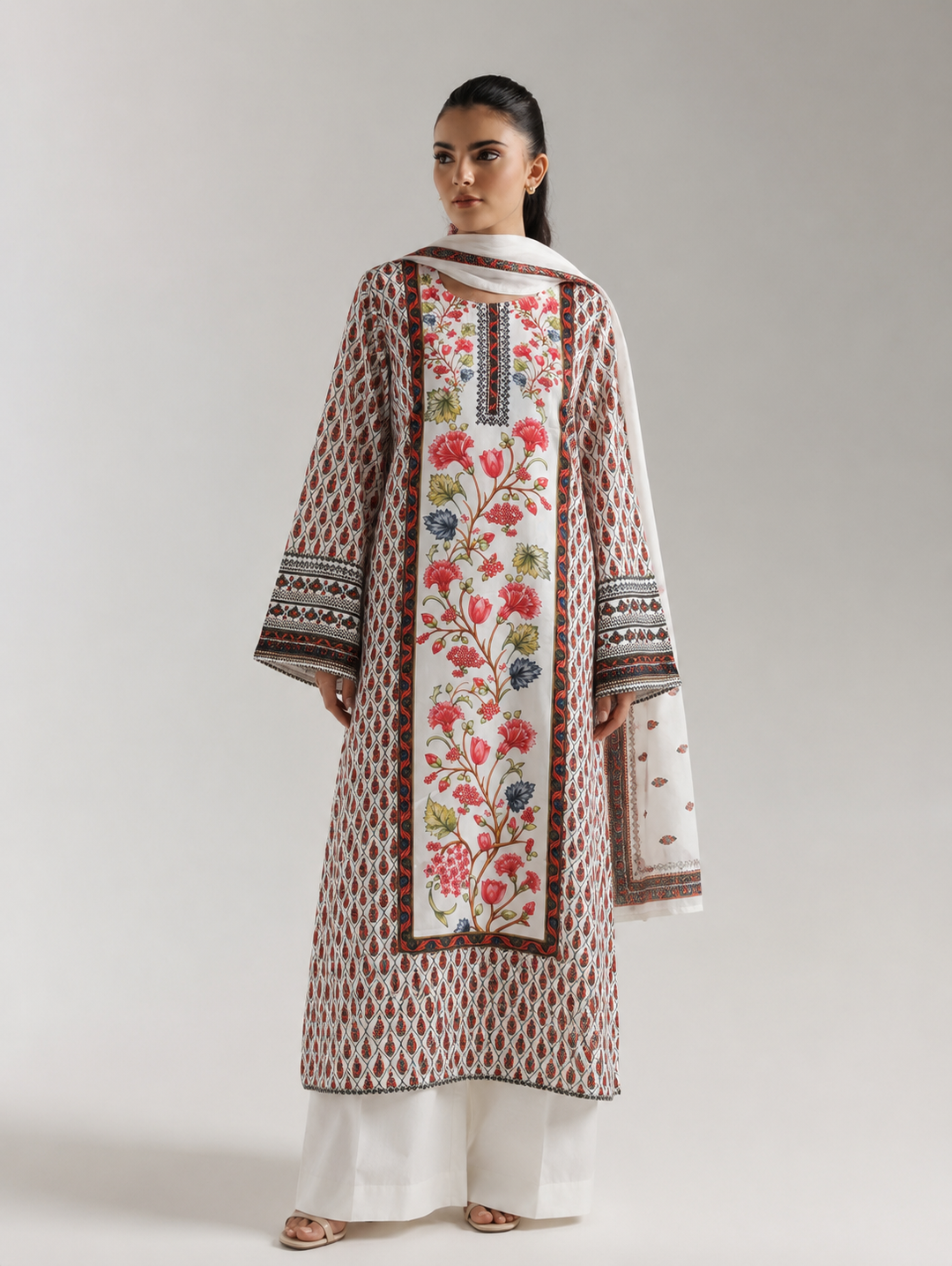 Printed pakistani long kaftans