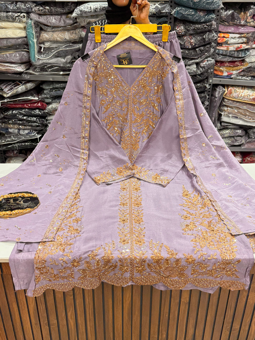 Premium chinon embroidered suits