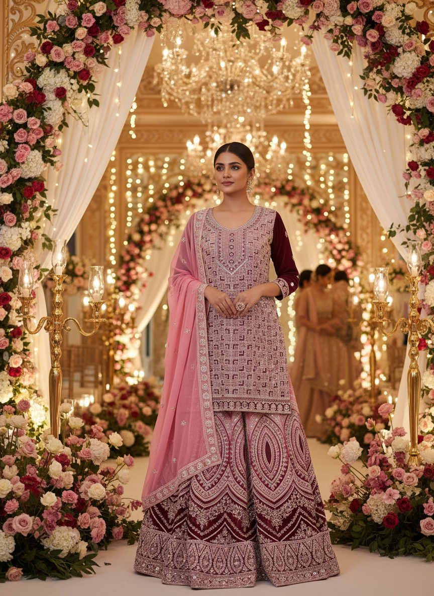 Lakhnawi wedding wear suits 59010