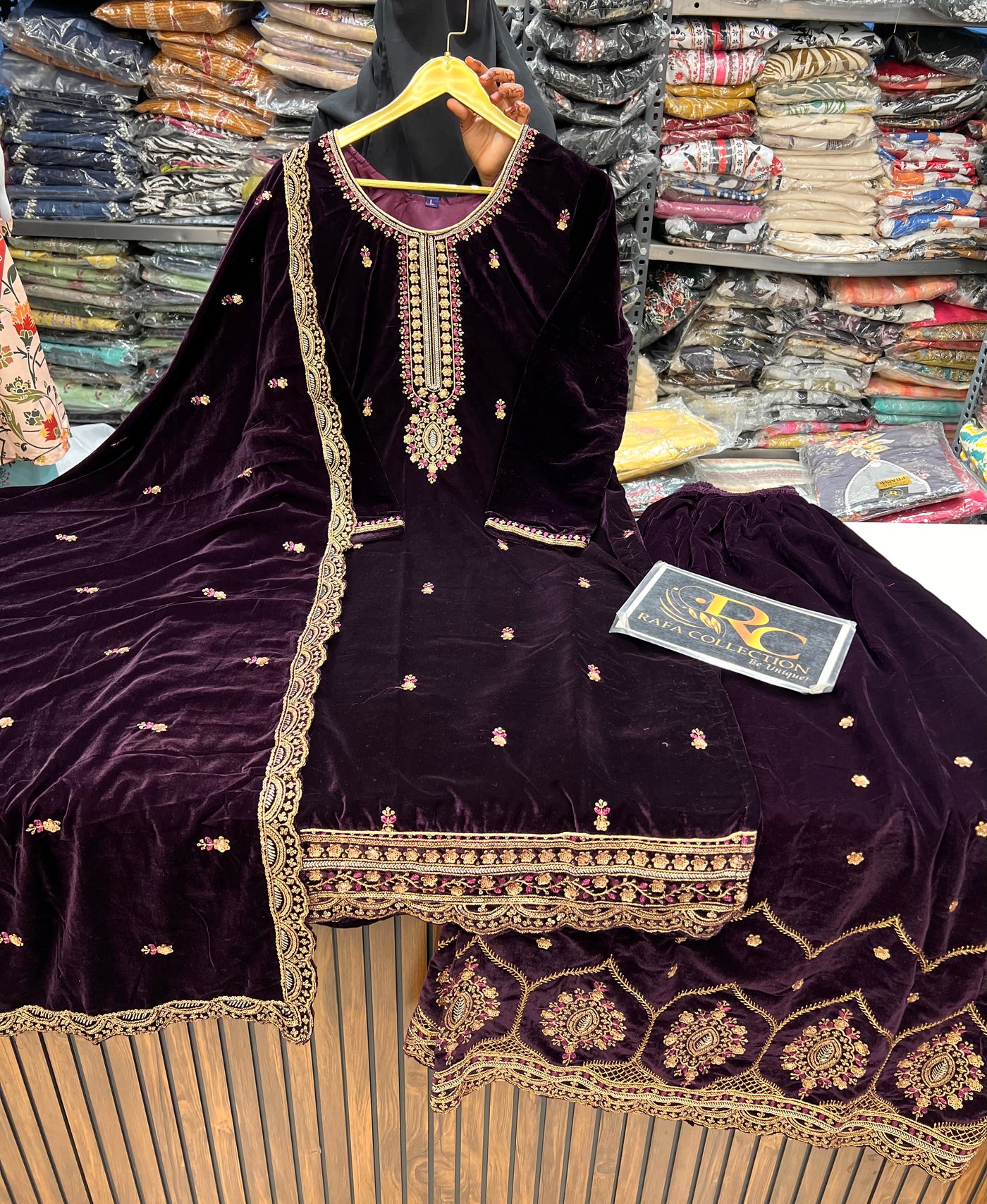 Velvet sharara Suits 586