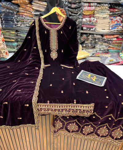 Velvet sharara Suits 586