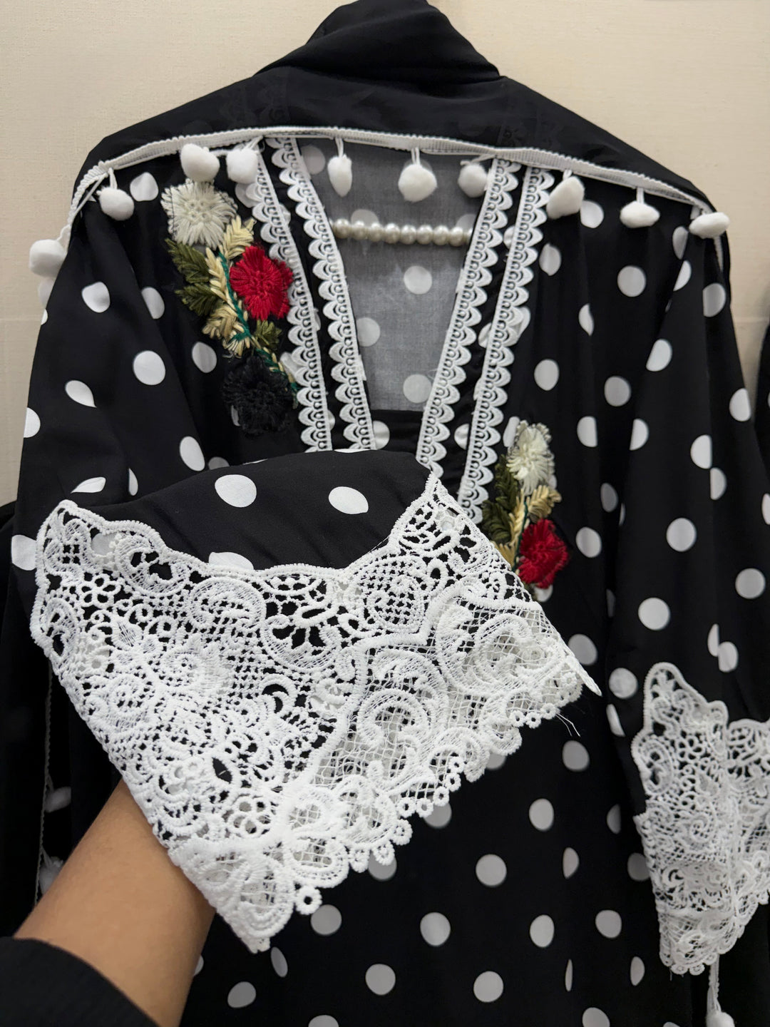 polka dot Pakistani Farshi suits