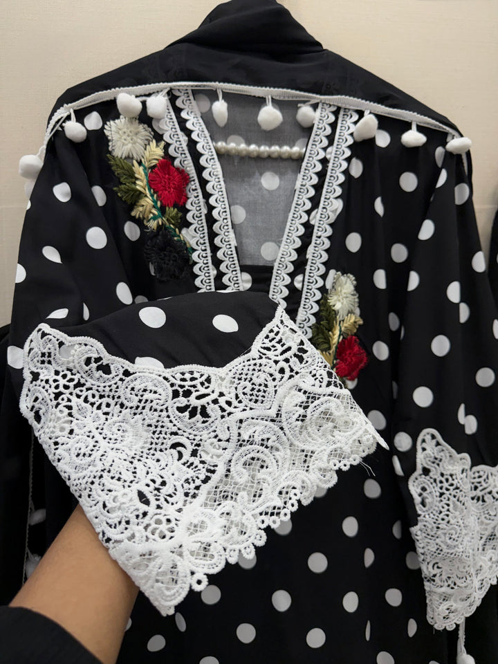 polka dot Pakistani Farshi suits