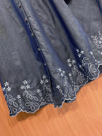 Denim Embroided co-ord set 2742