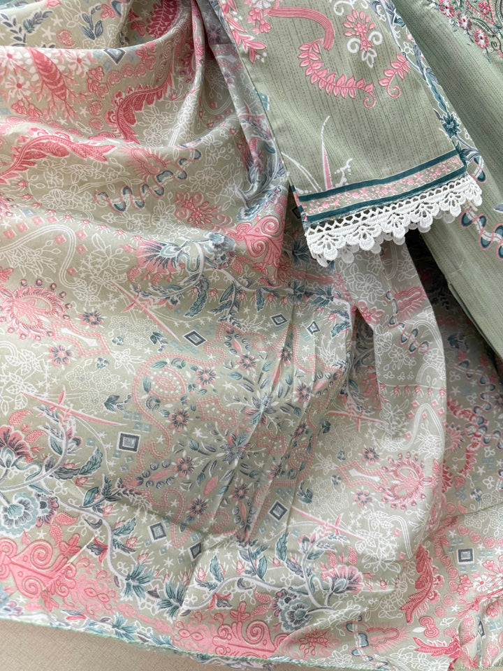 Semi cotton embroidered suits