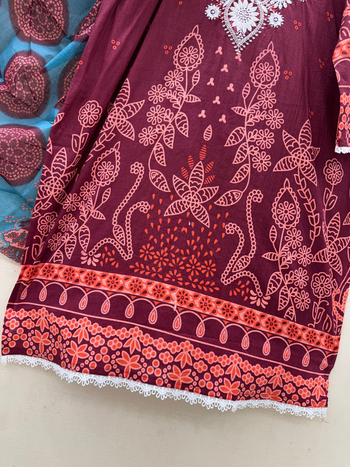 Cotton lakhnawi ready to wear suits