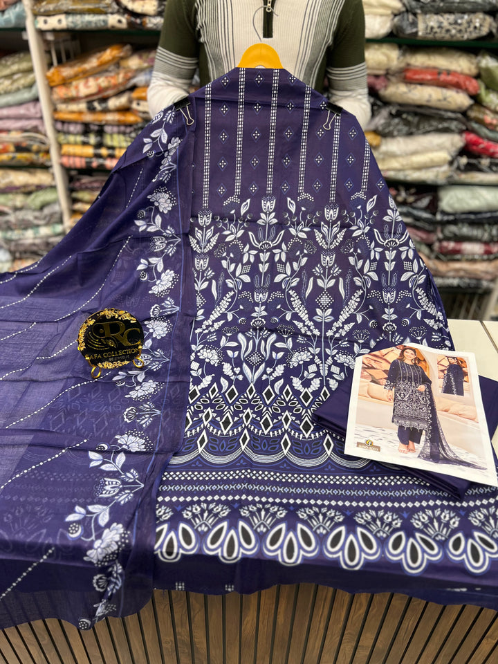 Cotton printed unstitched suits