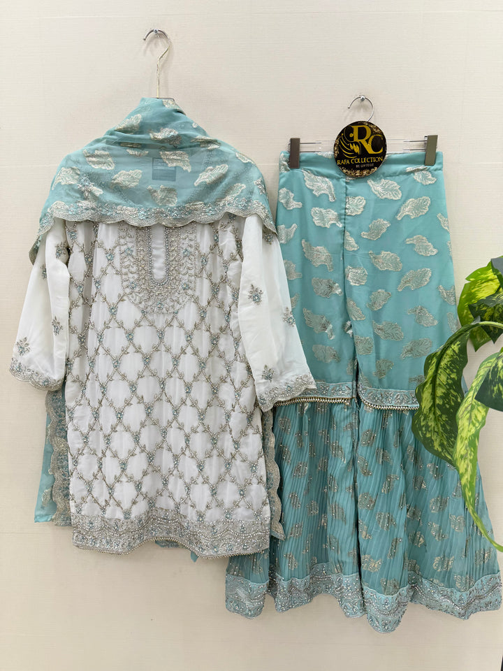 Pakistani tri color Garara suit