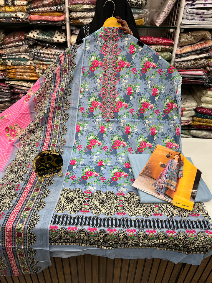 Cotton printed unstitch suits 2588