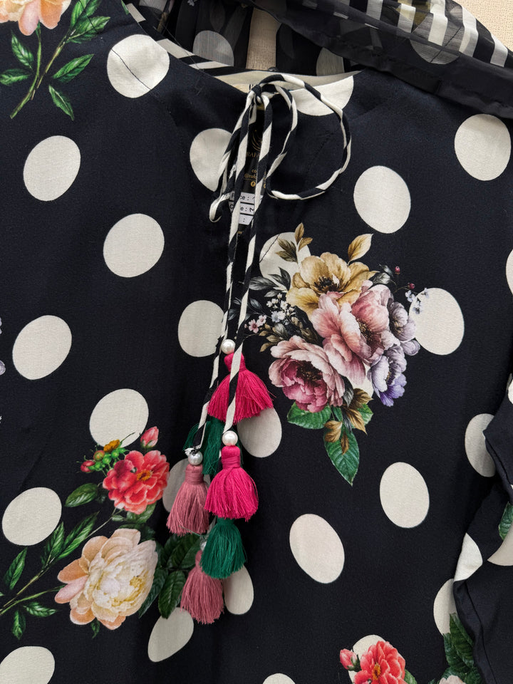 polka dot Pakistani Farshi suits