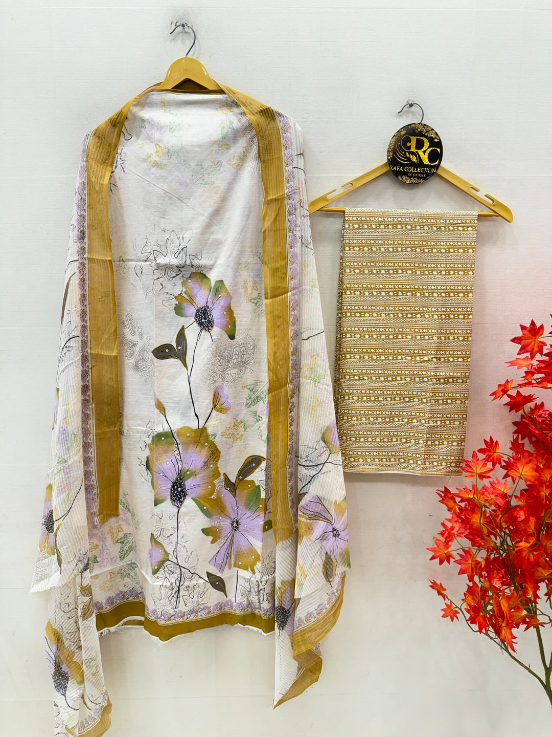 Semi Cotton Unstitched Suits