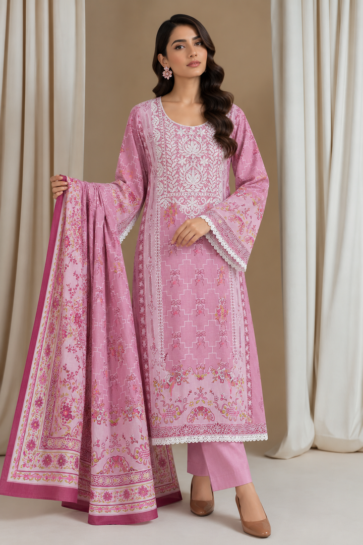 Cotton lakhnawi ready to wear suits