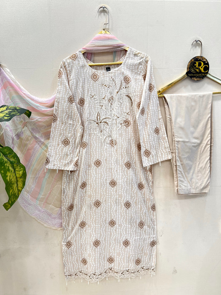 Pure cotton embroided suits