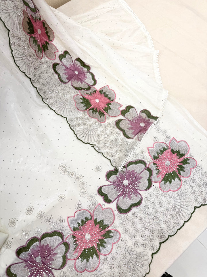 Organza unstitched Suit