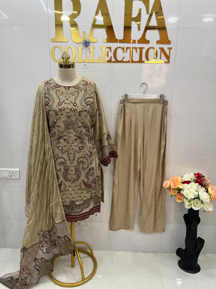 Chiffon embroidered suits 3175