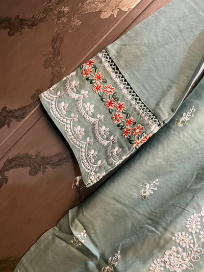 Embroided kurti pant suit 530